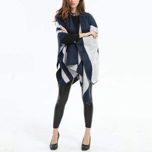 Modena Striped Open Poncho